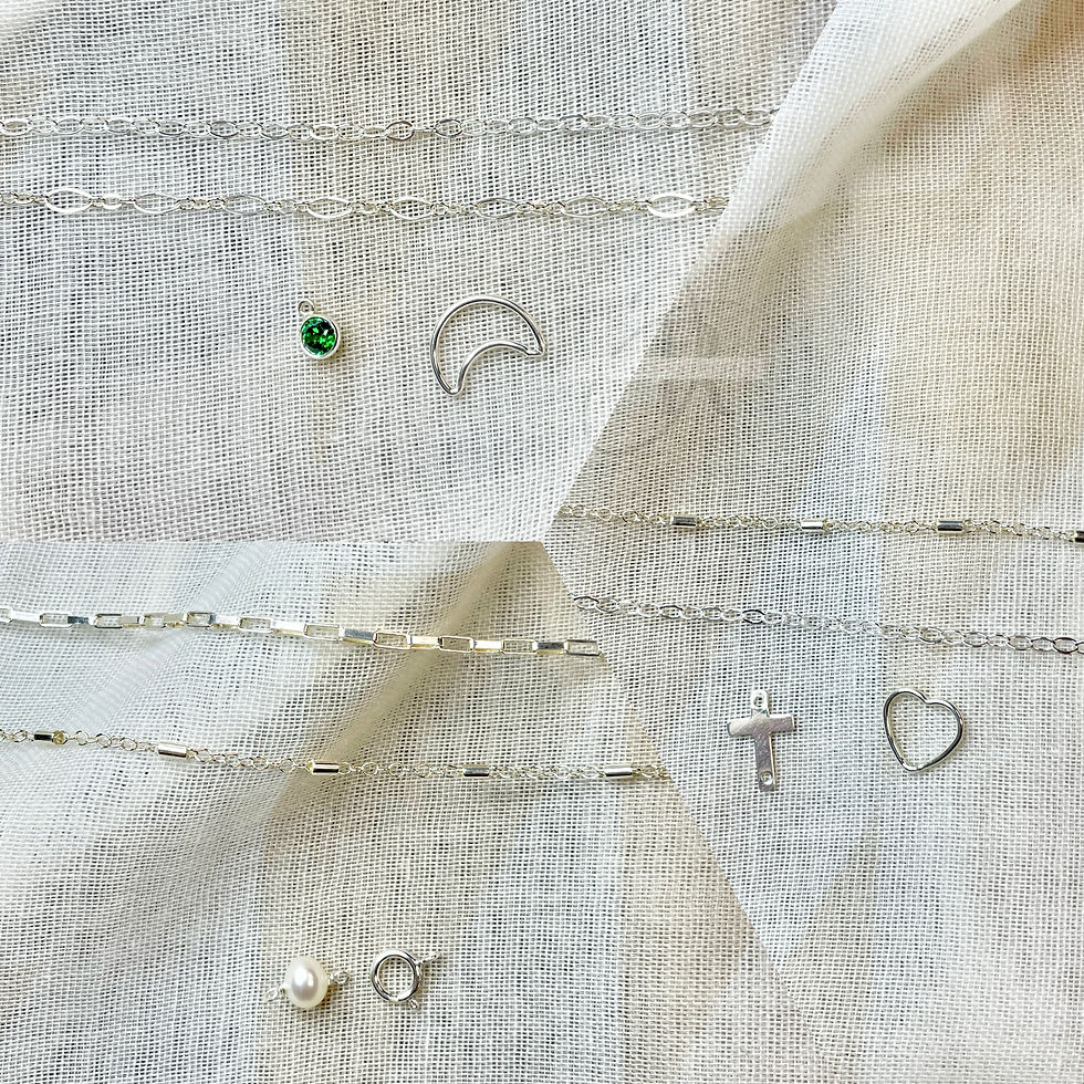 sterling silver dainty chain options and charms