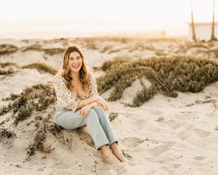 Cap and Gown Photos on the beach in Coronado