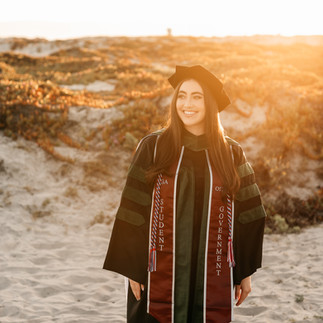 San Diego college grad photographer capturing a young woman after earning her doctorate degree and medical residency hospital match
