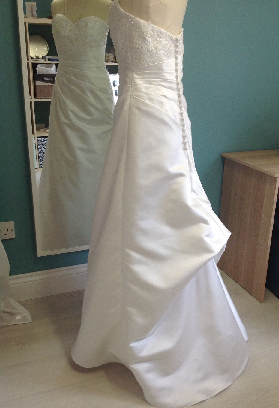 Satin dress with Bustles