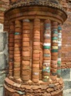 Deterioration in a column of the temple