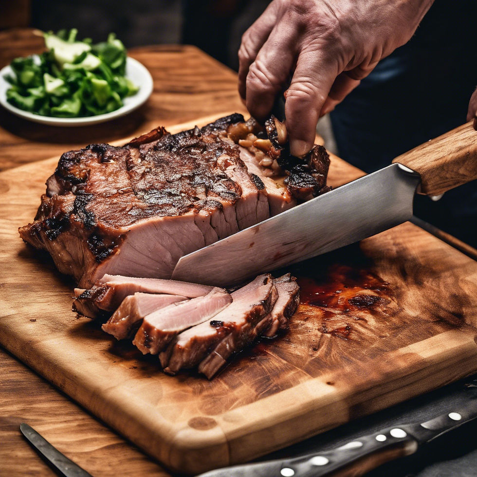 How to Chop a Pork Shoulder (Boston Butt) on an End Grain Cutting Board