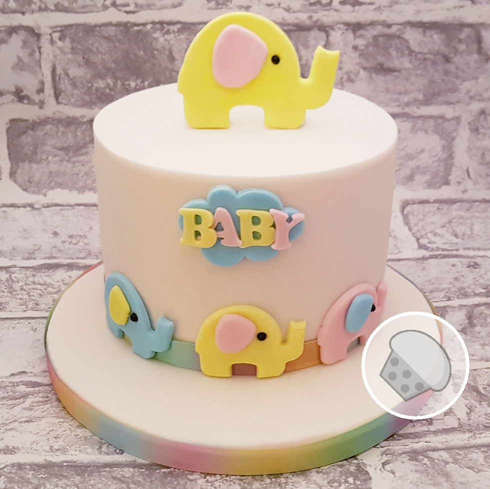 Baby elephant gender reveal cake