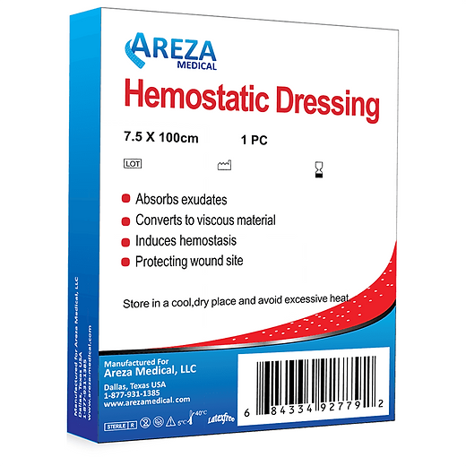 hemostatic wound dressing Clot 3x8 Gauze QuikClot Hemostatic Gauze Dressing (UNSPSC#42311607)