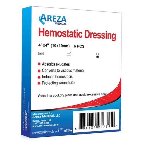 Hemostatic Dressing Bandage Wound Care 4″ X 4″ (6 PCS)