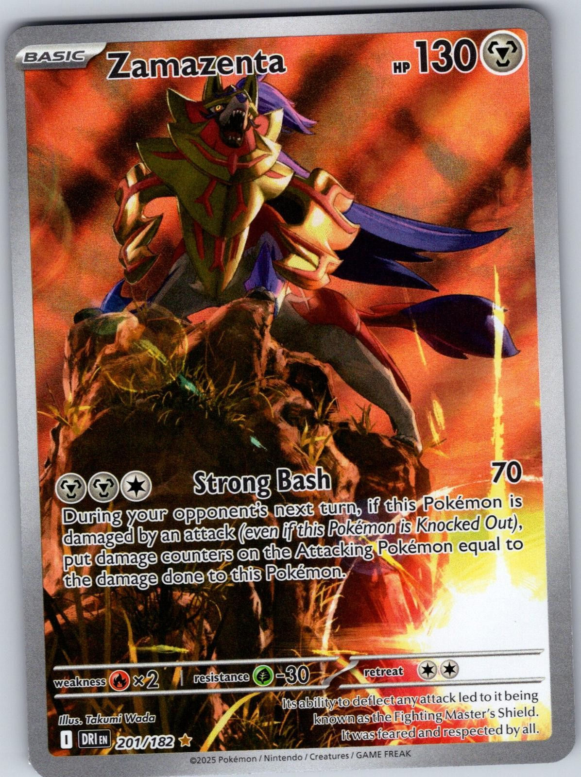 Zamazenta 201/182 Illustration Rare Destined Rivals Pokemon Holo Near Mint