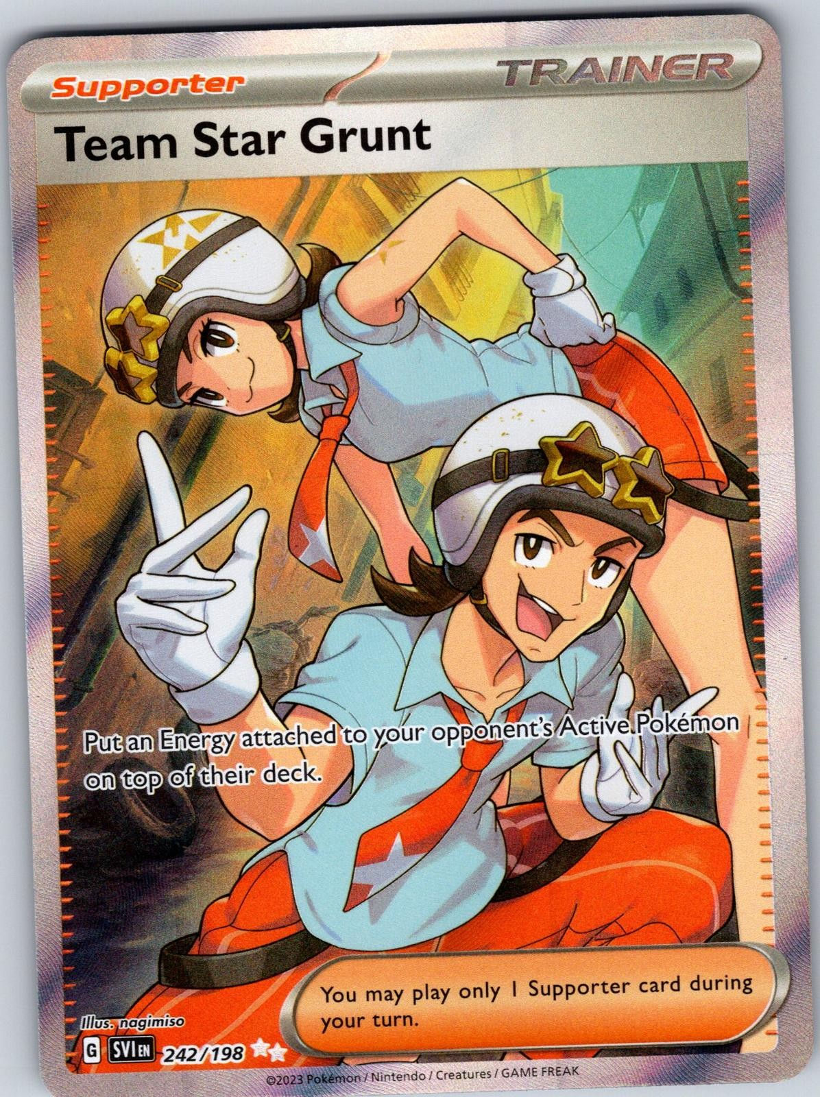 Team Star Grunt 242/198 Ultra Rare Scarlet & Violet Pokemon Holo Near Mint