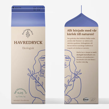 Woman in oat milk illustration