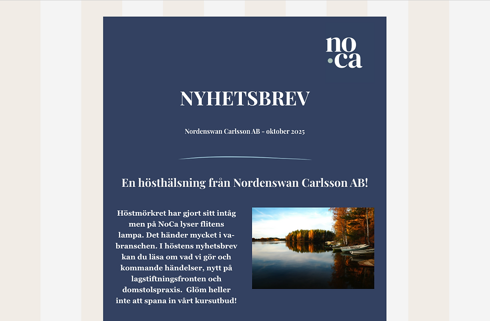 Nyhetsbrev oktober 2025