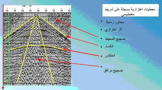 تسجيل لآثار نقطة توليد واحدة مؤلف من عدد من الآثار الاهتزازية (سيسموغرام