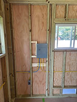 New electrical circuits run to a detached shed in Chesapeake, VA
