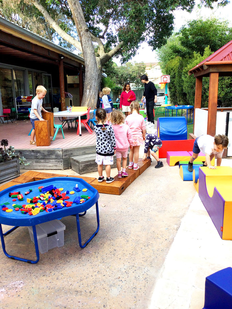 Children with foam blocks