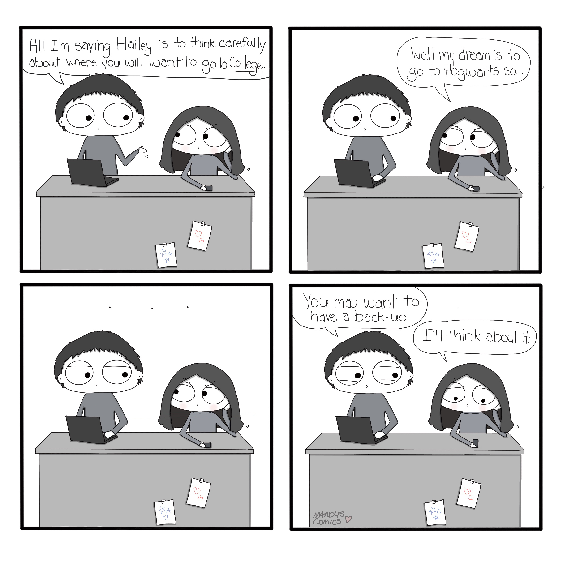 Typical father/daughter conversation in our house."