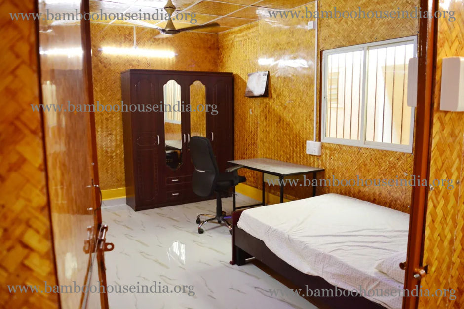 Inside view of a engineered bamboo house