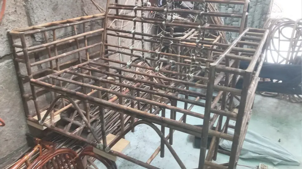 Cane structural furniture frame