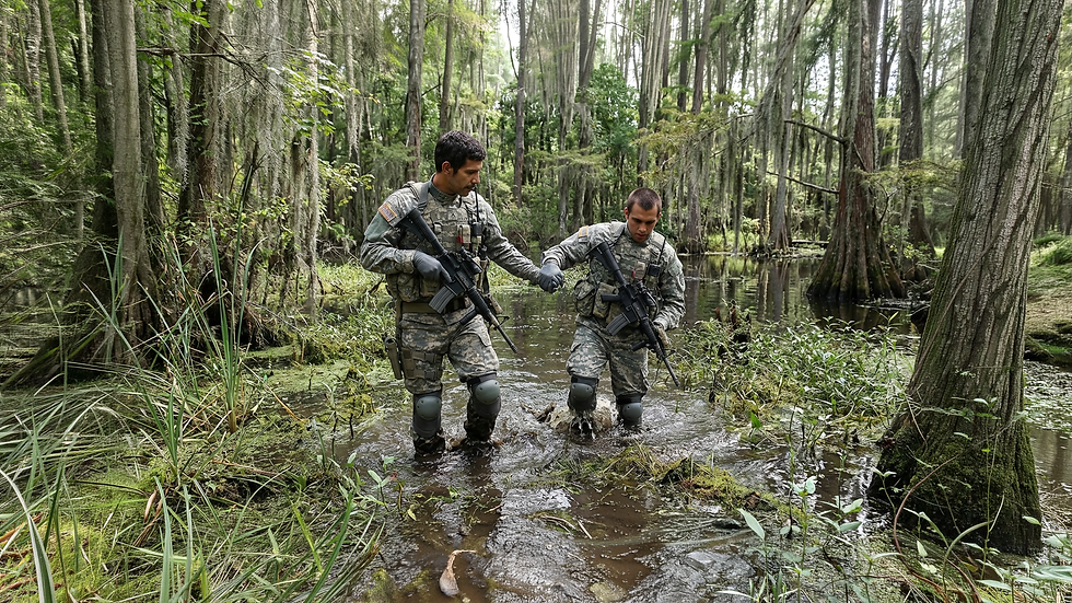 Prz y Gnzlz atravesando pantano