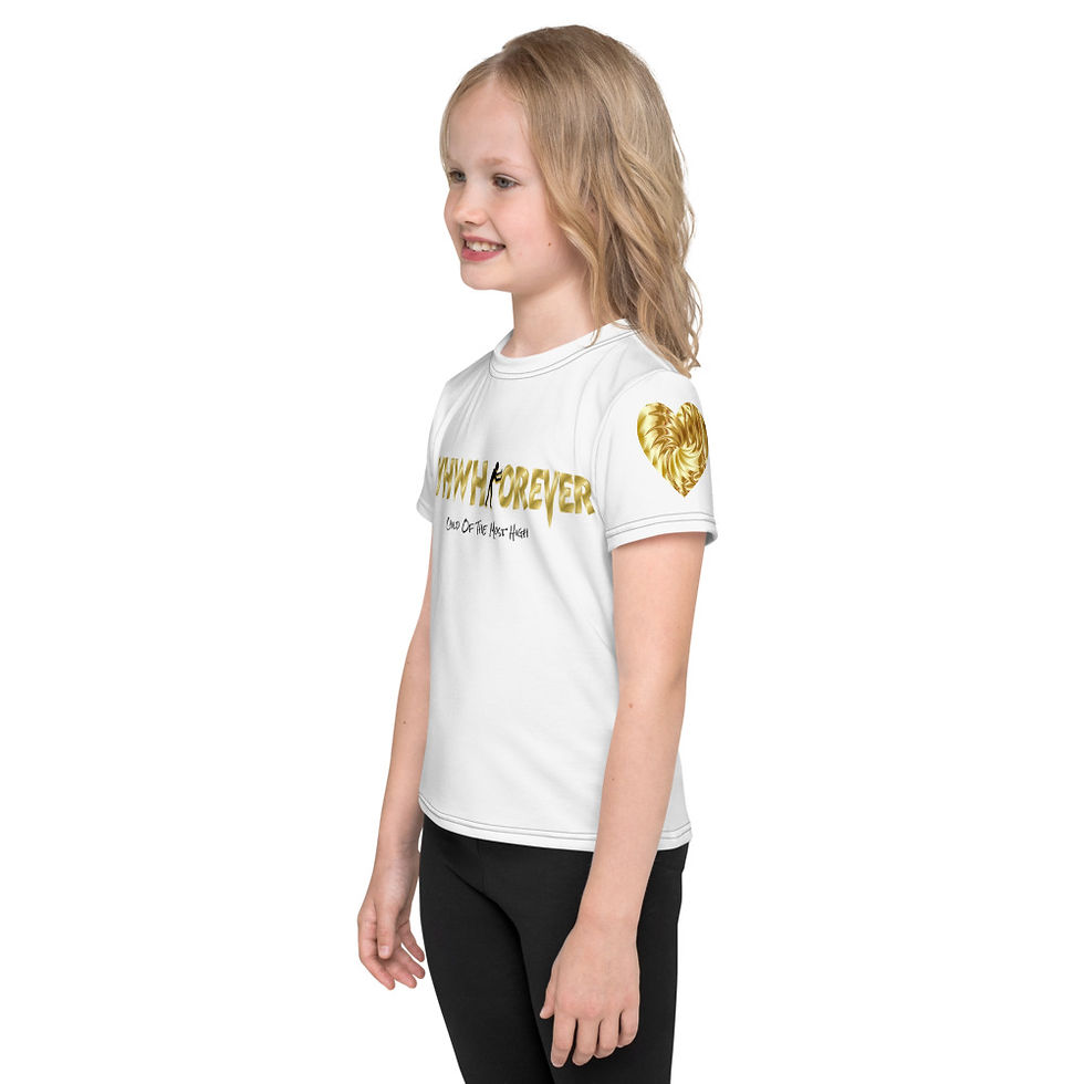 Thumbnail: YHWH FOREVER HEART Like Gold Kids crew neck t-shirt