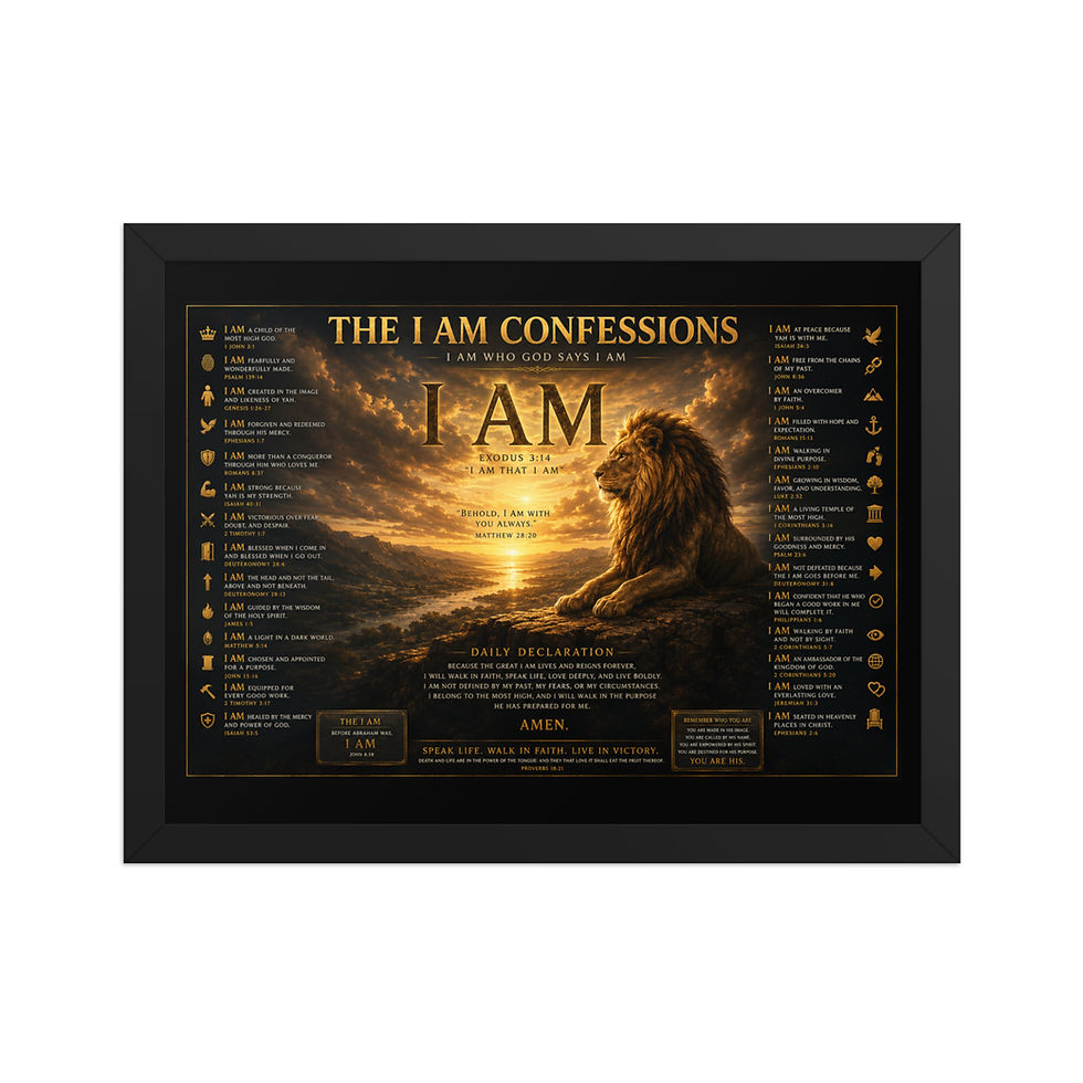 Thumbnail: YHWH FOREVER 3 I AM Confession Framed matte paper poster