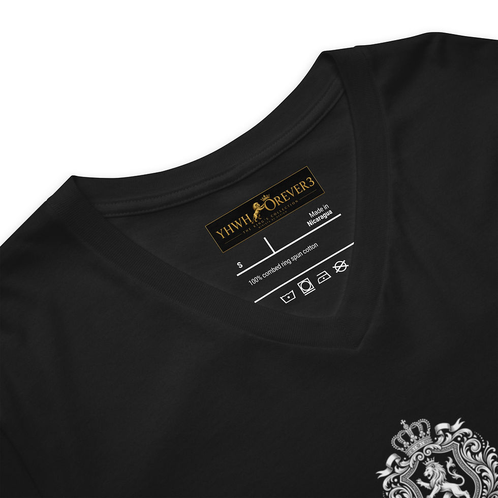 Thumbnail: YHWH FOREVER3 THE KINGS COLLECTION Unisex Short Sleeve V-Neck T-Shirt
