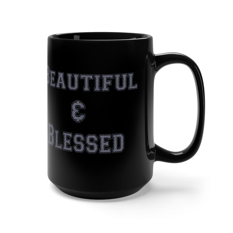 Thumbnail: The Classy Collection Beautiful & Blessed Steel Black Mug 15oz