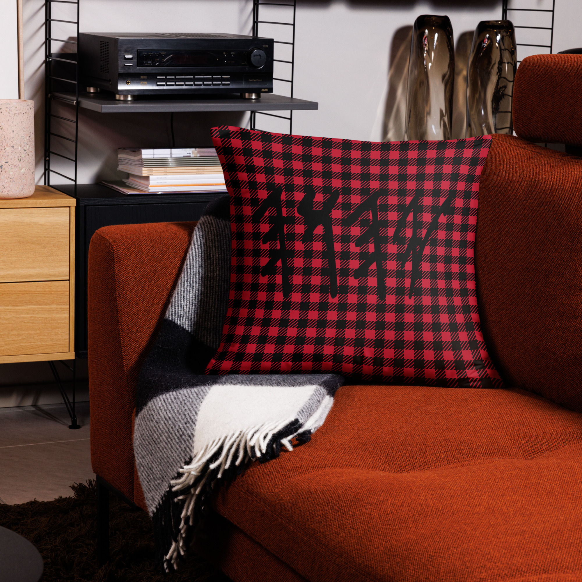The Classy Collection Red Plaid Basic Pillow
