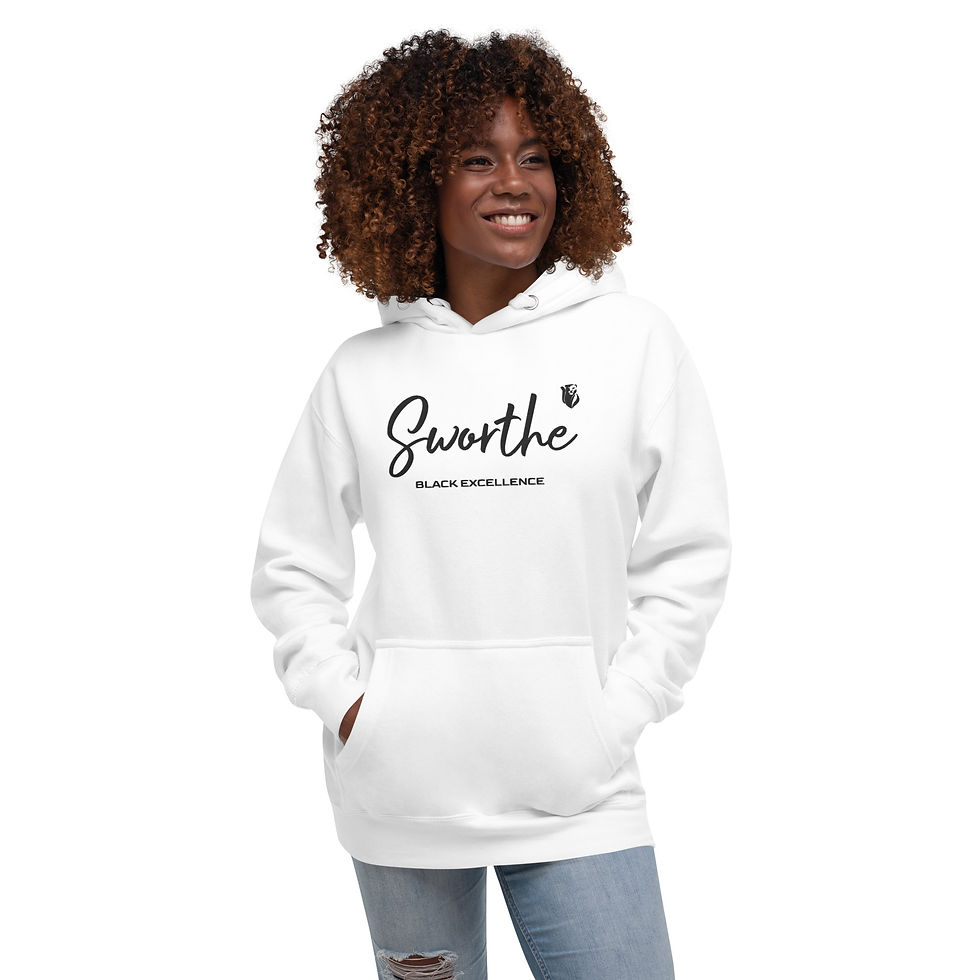 Thumbnail: Sworthe By Joseph Dowdy Embroidered Black Excellence Unisex Hoodie