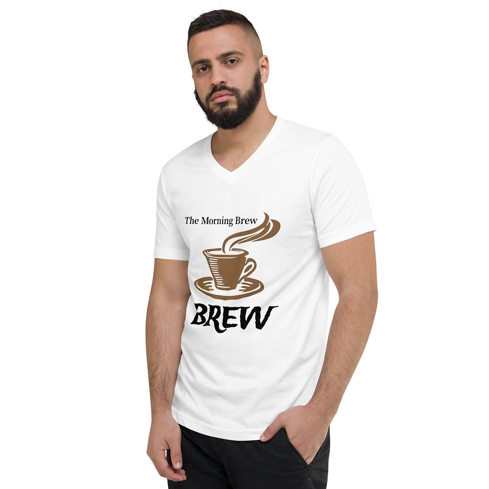 Thumbnail: The Classy Hebrew The Morning Brew Unisex Short Sleeve V-Neck T-Shirt