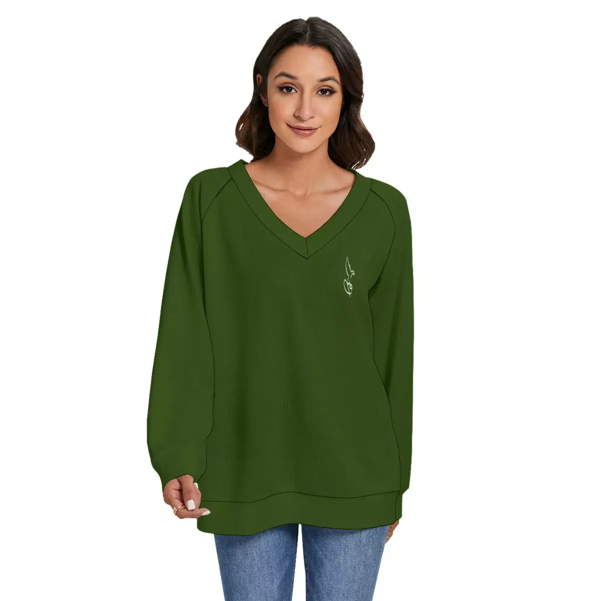 Sworthe By Joseph Dowdy Women's V-neck Knitted Sweater With Long Sleeve