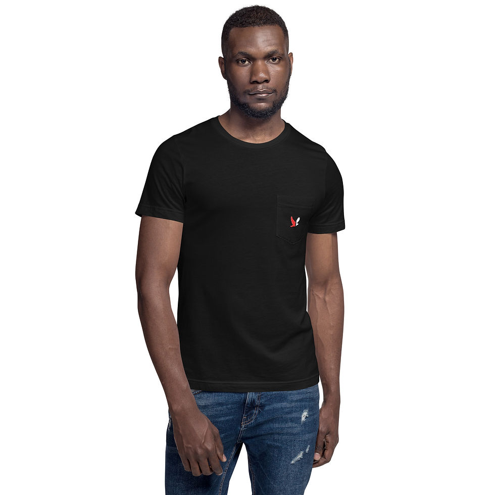 Thumbnail: YF3 The Classy Hebrew Embroidered Dove Logo Unisex Pocket T-Shirt