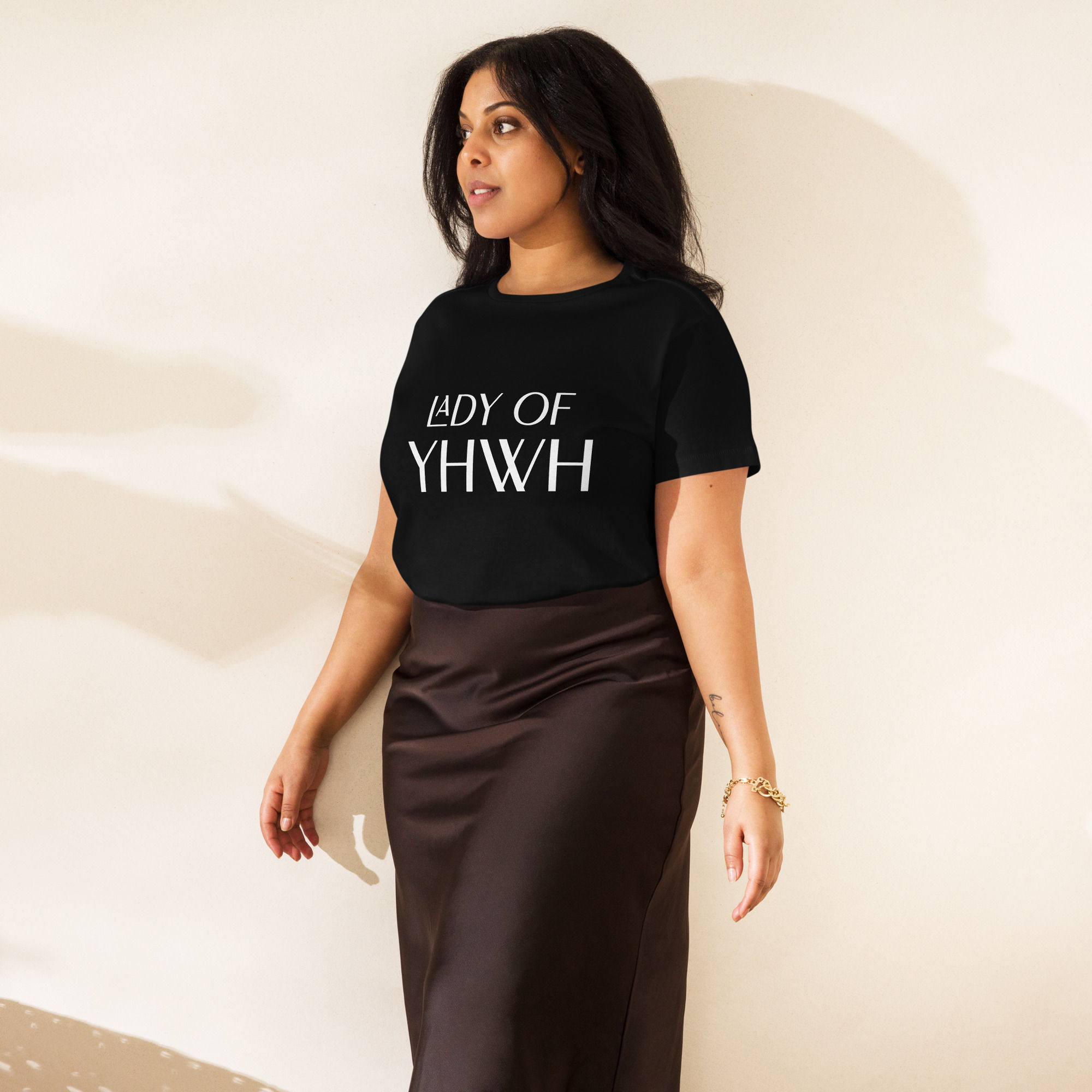 YHWH FOREVER 3 LADY OF YHWH Women’s high-waisted t-shirt