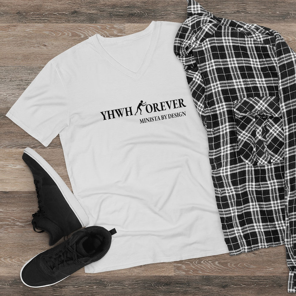 Thumbnail: YHWH FOREVER Walk By Faith Men's Lightweight V-Neck Tee
