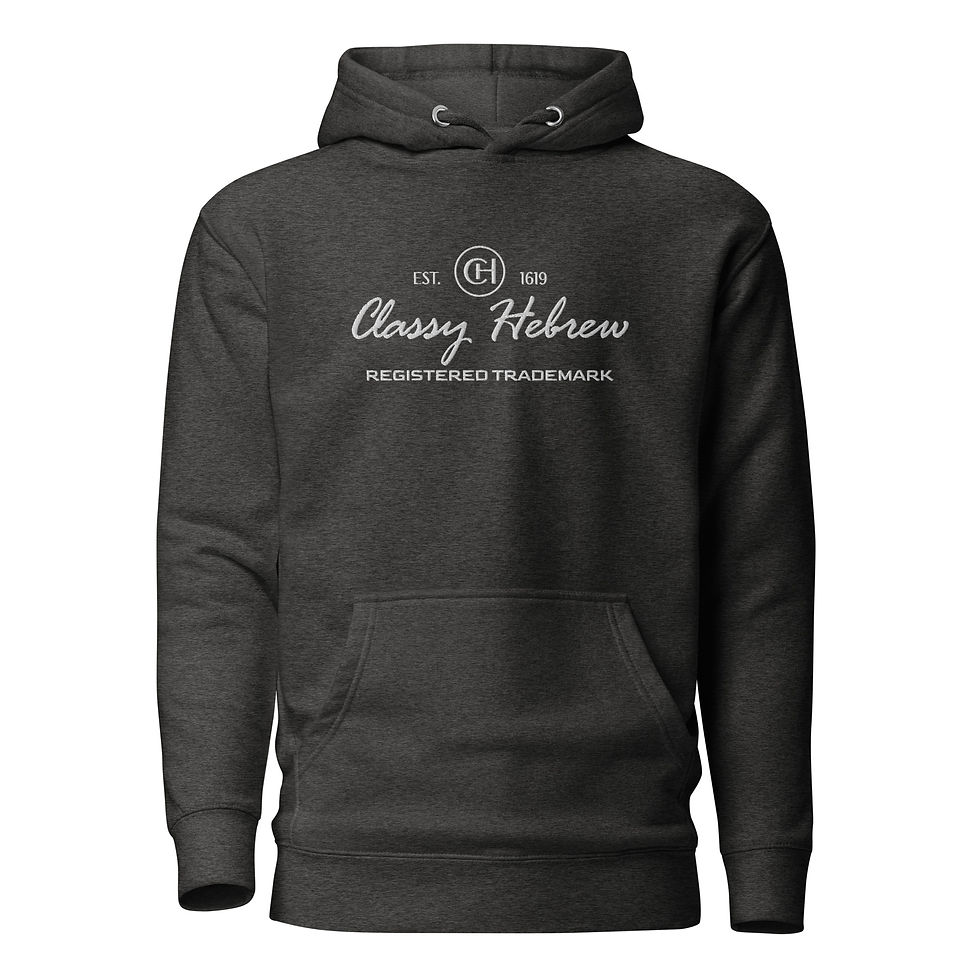 Thumbnail: YF3 The Classy Hebrew Embroidered Unisex Hoodie