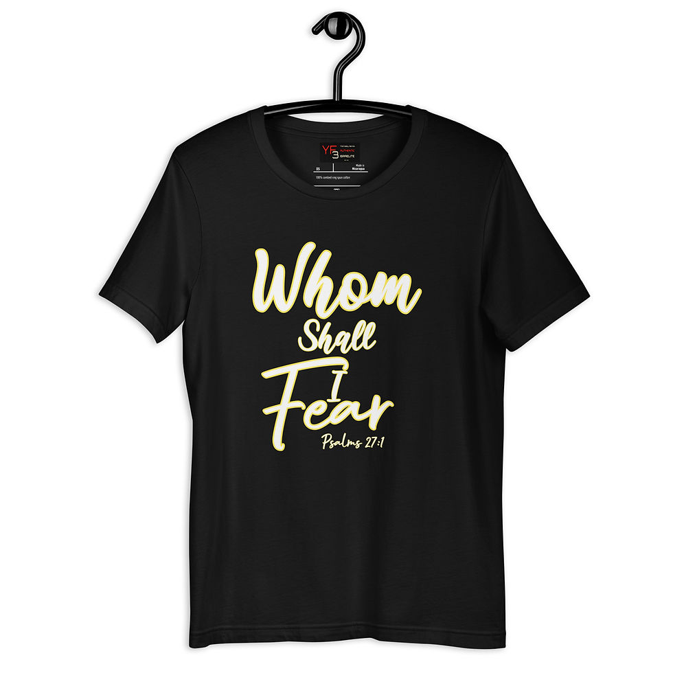 YF3 The Classy Hebrew Whom Shall I Fear Psalms 27 Unisex t-shirt