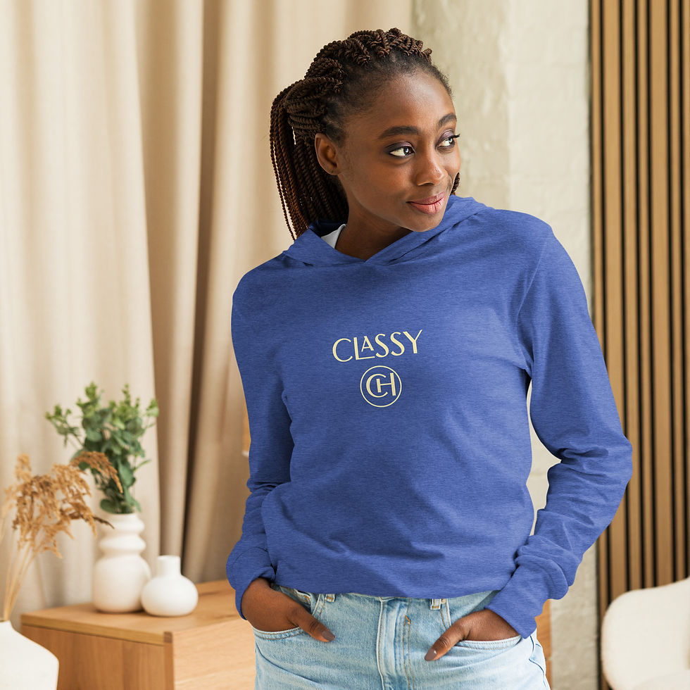 Thumbnail: YF3 The Classy Hebrew CLASSY Hooded long-sleeve tee