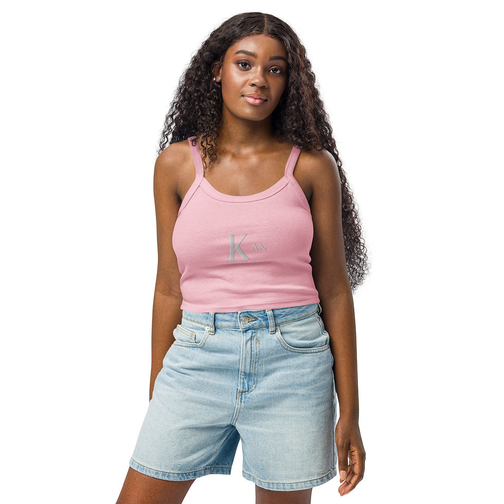 Thumbnail: YF3 The Classy Hebrew Embroidered Kan Women’s micro-rib tank top