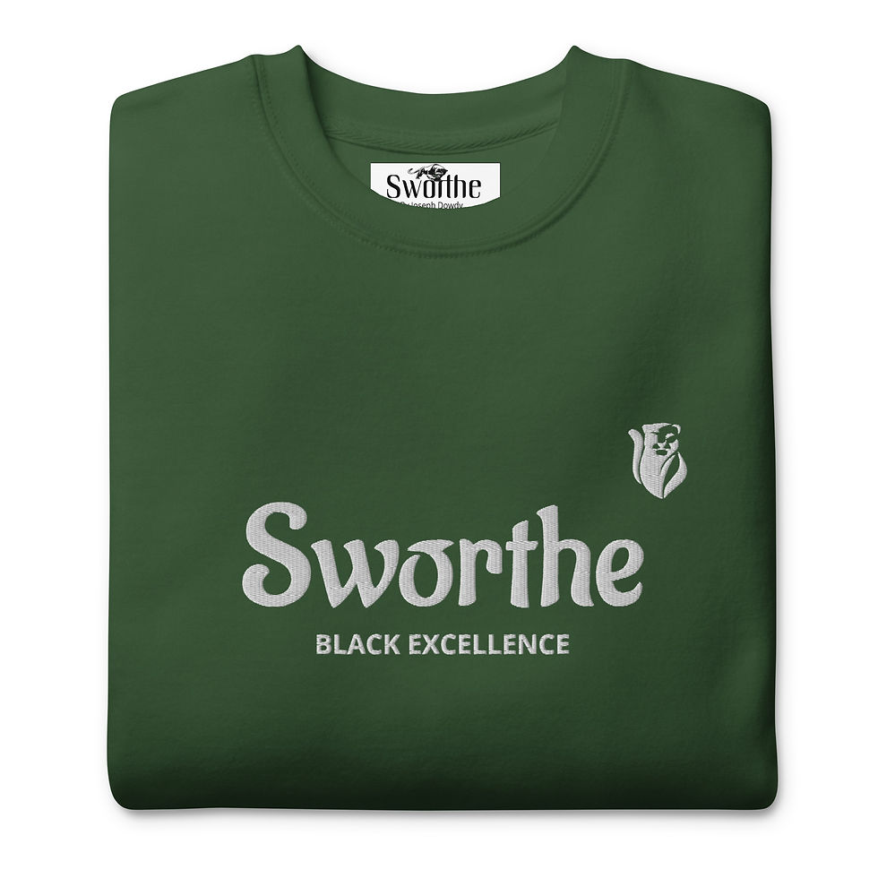 Thumbnail: Sworthe By Joseph Dowdy Embroidered Black Excellence Unisex Premium Sweatshirt