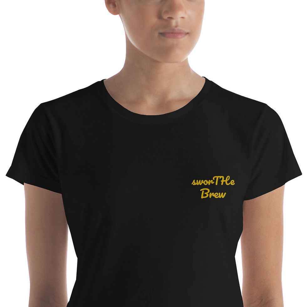 Thumbnail: The Classy Hebrew sworTHe Brew Embroidered Women's short sleeve t-shirt