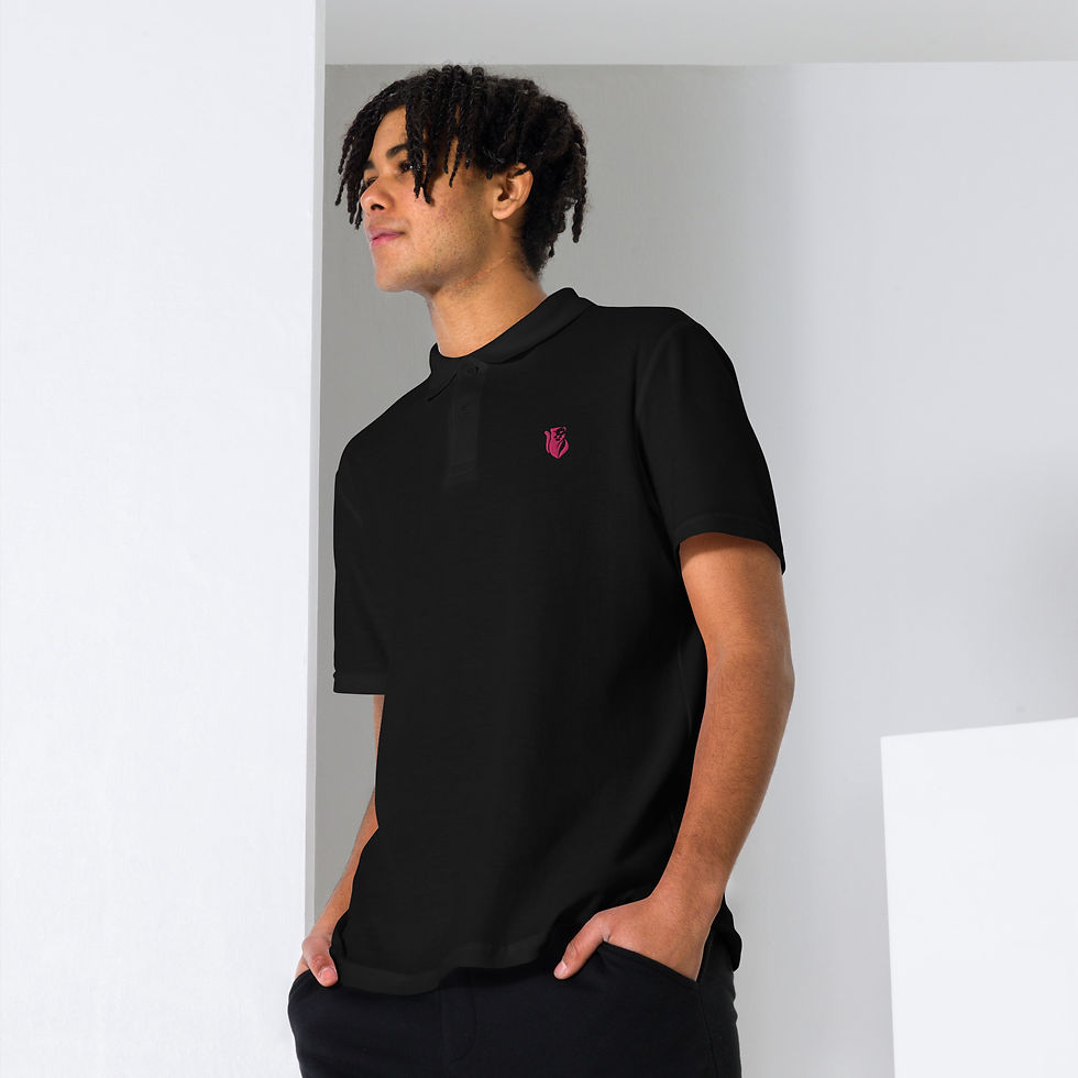 Thumbnail: Sworthe By Joseph Dowdy Embroidered Logo Flamingo Color Unisex pique polo shirt