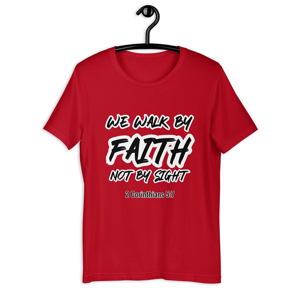 Thumbnail: YHWH FOREVER 3 2 Cor. 5:7 Short-Sleeve Unisex T-Shirt