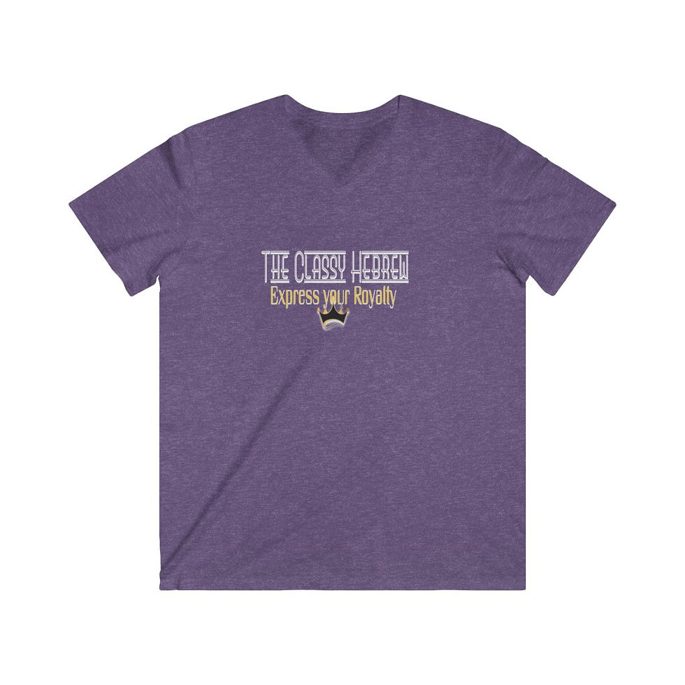 Thumbnail: The Classy Hebrew Men's Fitted V-Neck Short Sleeve Tee