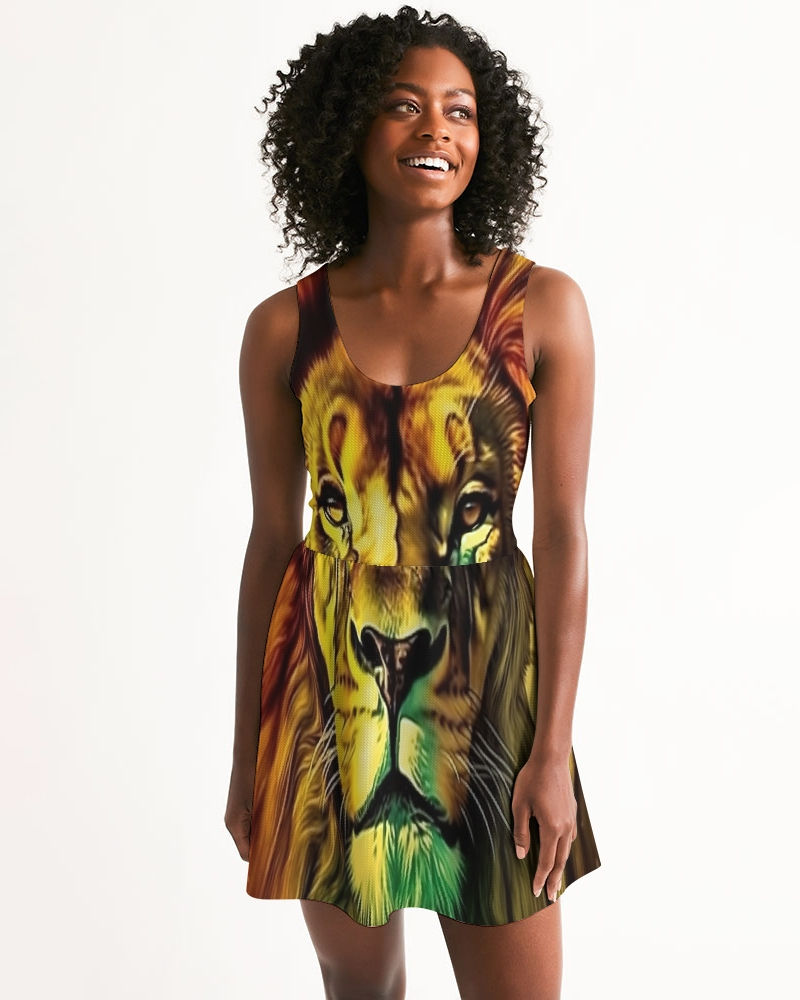Thumbnail: Sworthe By Joseph Dowdy Lion of Judah Women's Scoop Neck Skater Dress