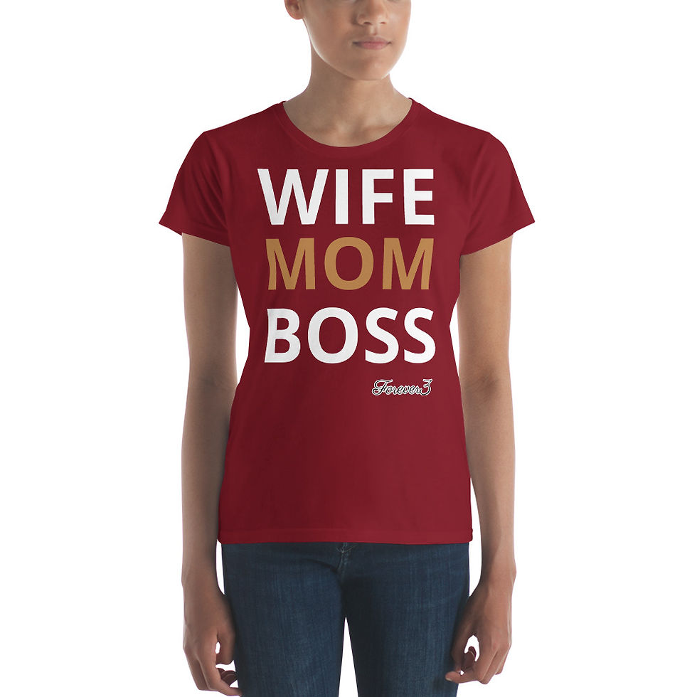 Thumbnail: YHWH FOREVER WIFE, MOM, BOSS Women's short sleeve t-shirt