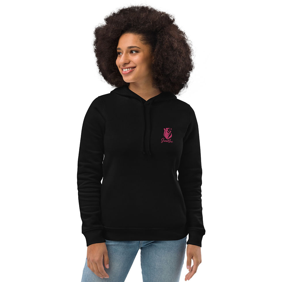 Thumbnail: Sworthe By Joseph Dowdy Embroidered Pink Panther Women's eco fitted hoodie
