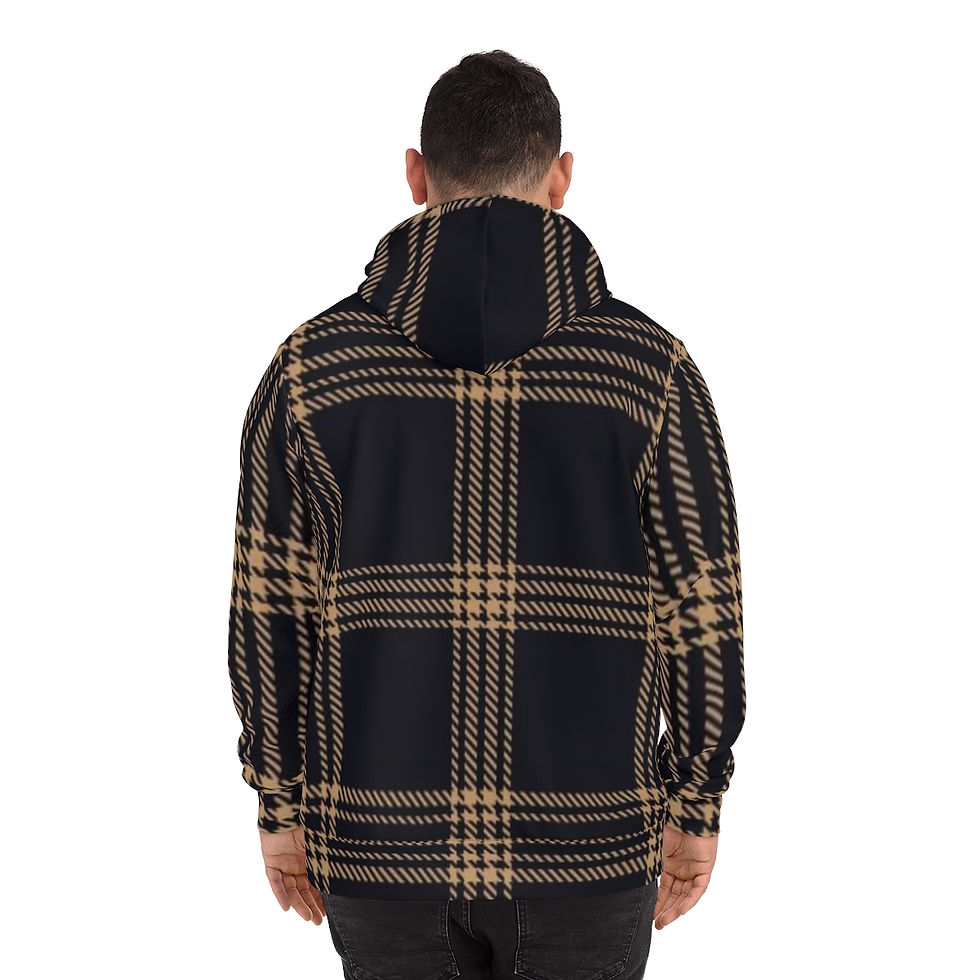 Thumbnail: YF3 The Classy Hebrew Plaid Brown & Black Fashion Hoodie