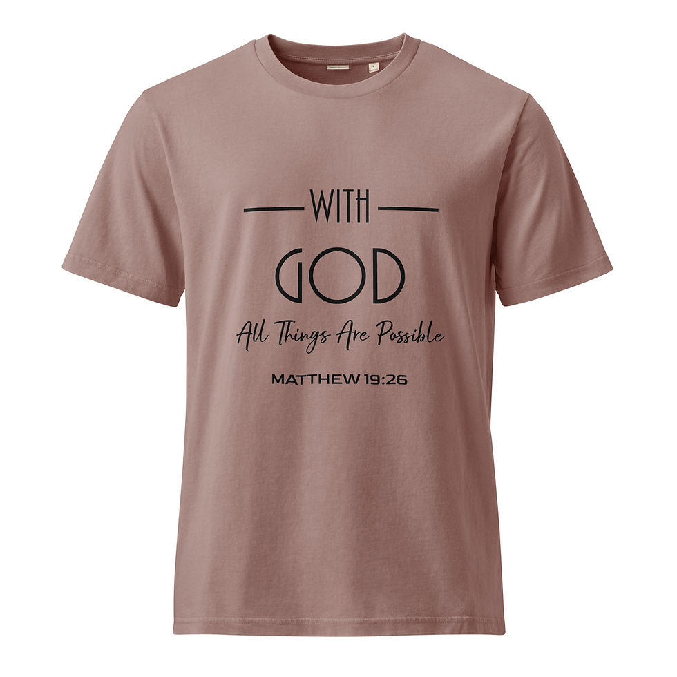 Thumbnail: YHWH FOREVER 3 Matthew 19:26 Unisex Garment Dyed Vintage T-Shirt 