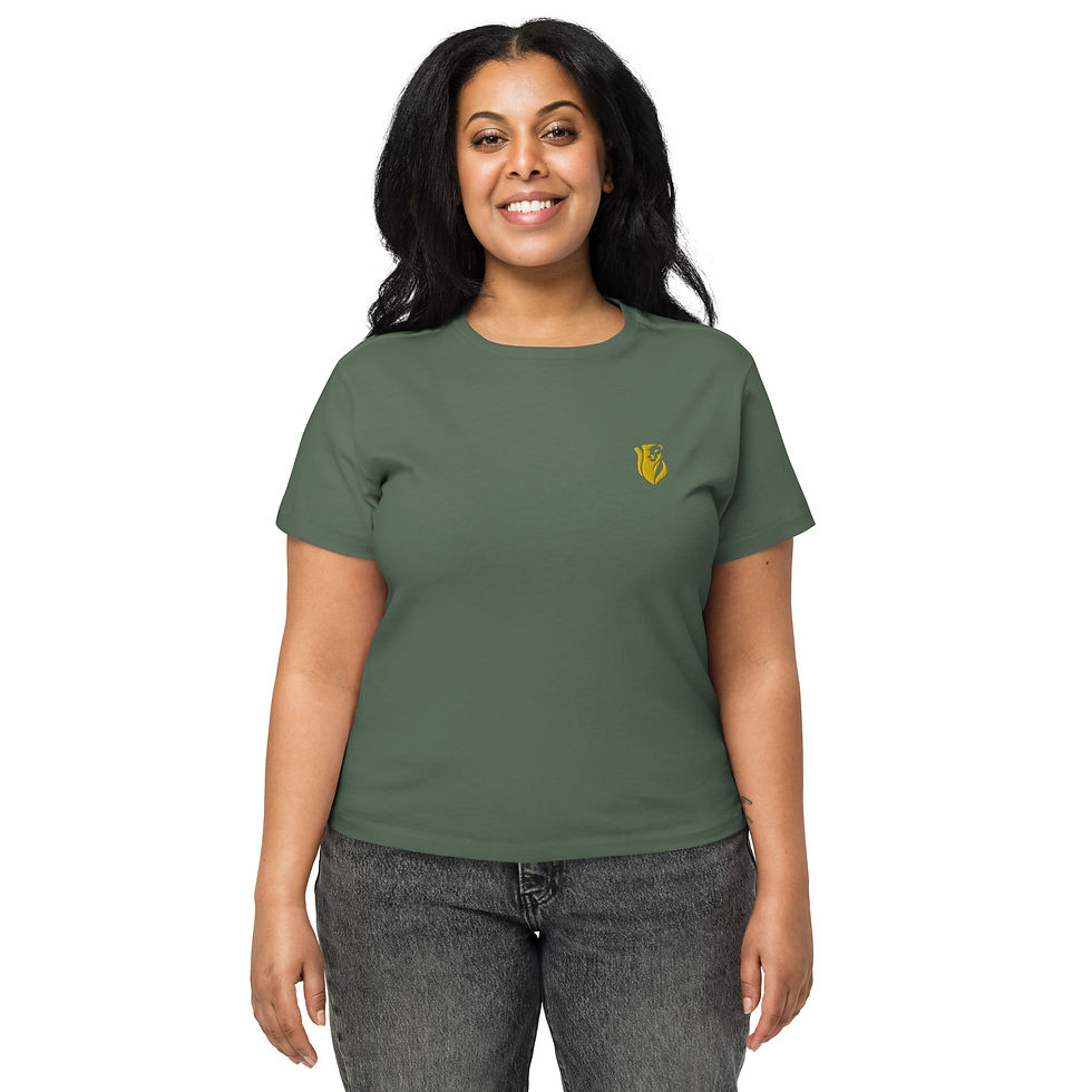 Thumbnail: Sworthe By Joseph Dowdy Yellow Embroidered Logo Women’s high-waisted t-shirt