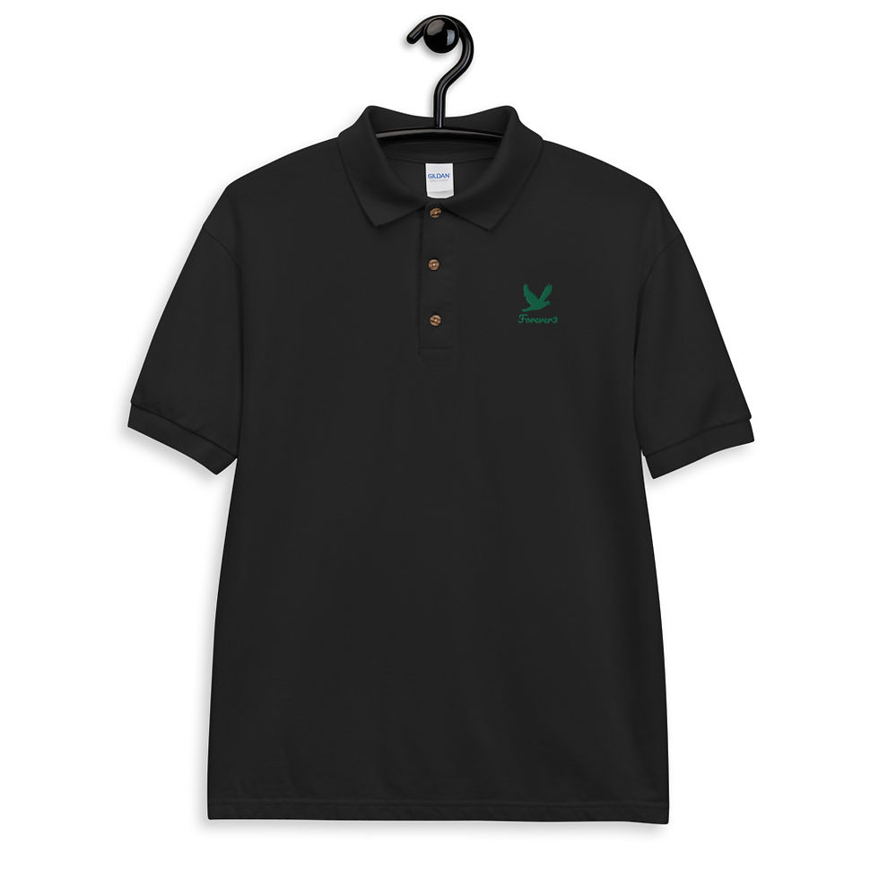 Thumbnail: YHWH FOREVER 3 Green Logo Embroidered Polo Shirt