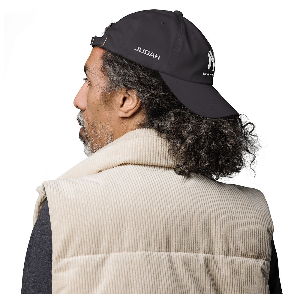 Thumbnail: YF3 The Classy Hebrew New Yerusalem Black & White Embroidered Dad hat