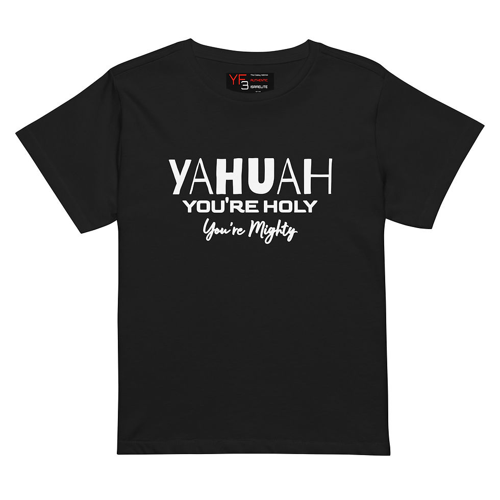 Thumbnail: YF3 The Classy Hebrew YAHUAH You're Holy Women’s high-waisted t-shirt