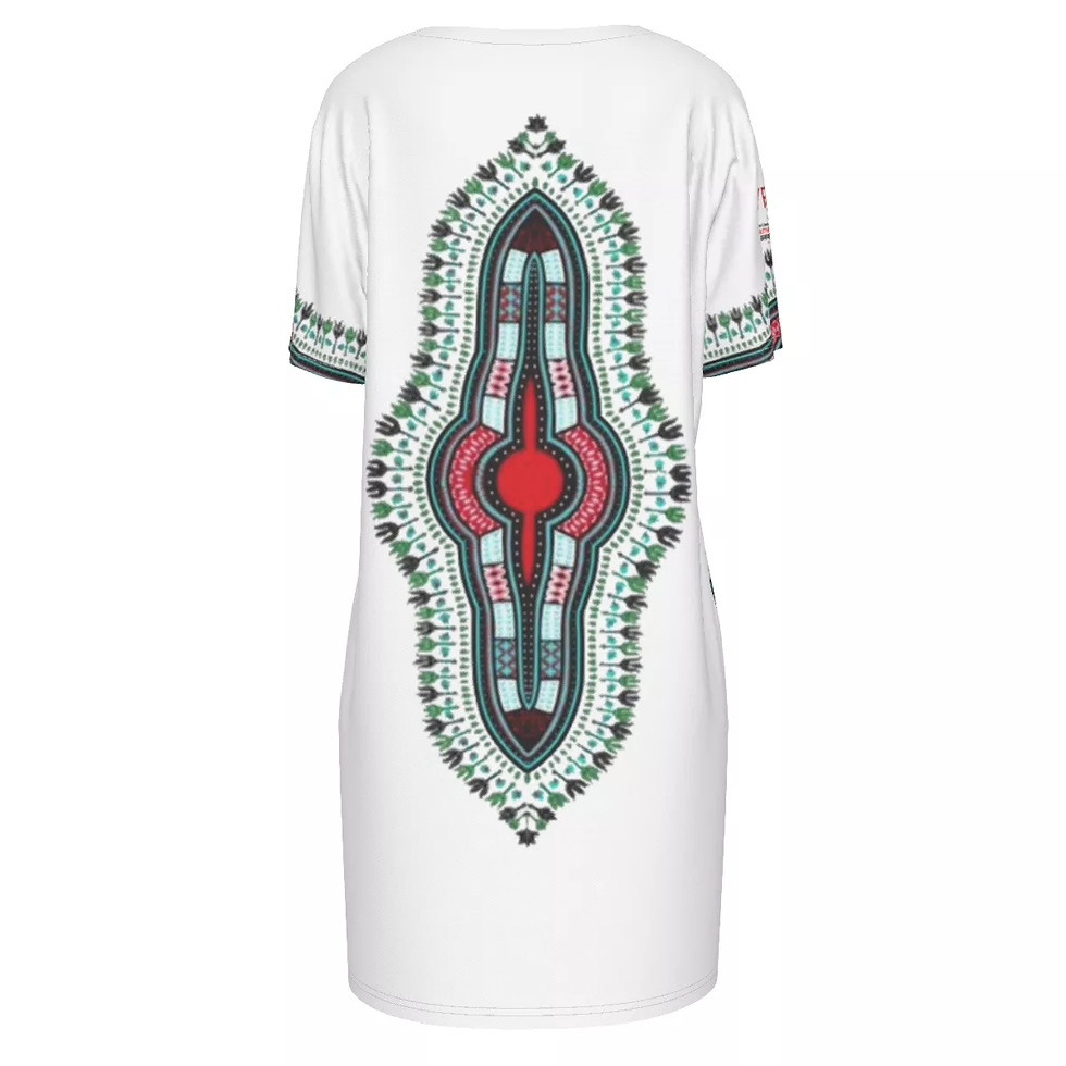 Thumbnail: YHWH FOREVER 3 Dashiki Women's Short Sleeve Waist Dress